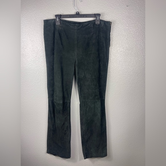 Clio Pants - Clio Suede 100% Leather Retro Pull On Pants Women’s 14 High Rise Vintage Western